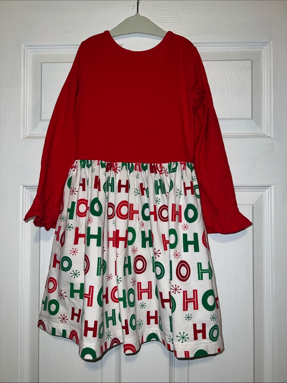 Kelly's Kids Red bodice ‘Ho Ho Holiday Twirl skirt Dress